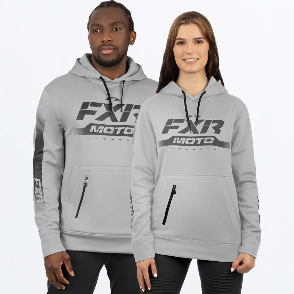 FXR Unisex Moto Hoodie - Grey/Charcoal