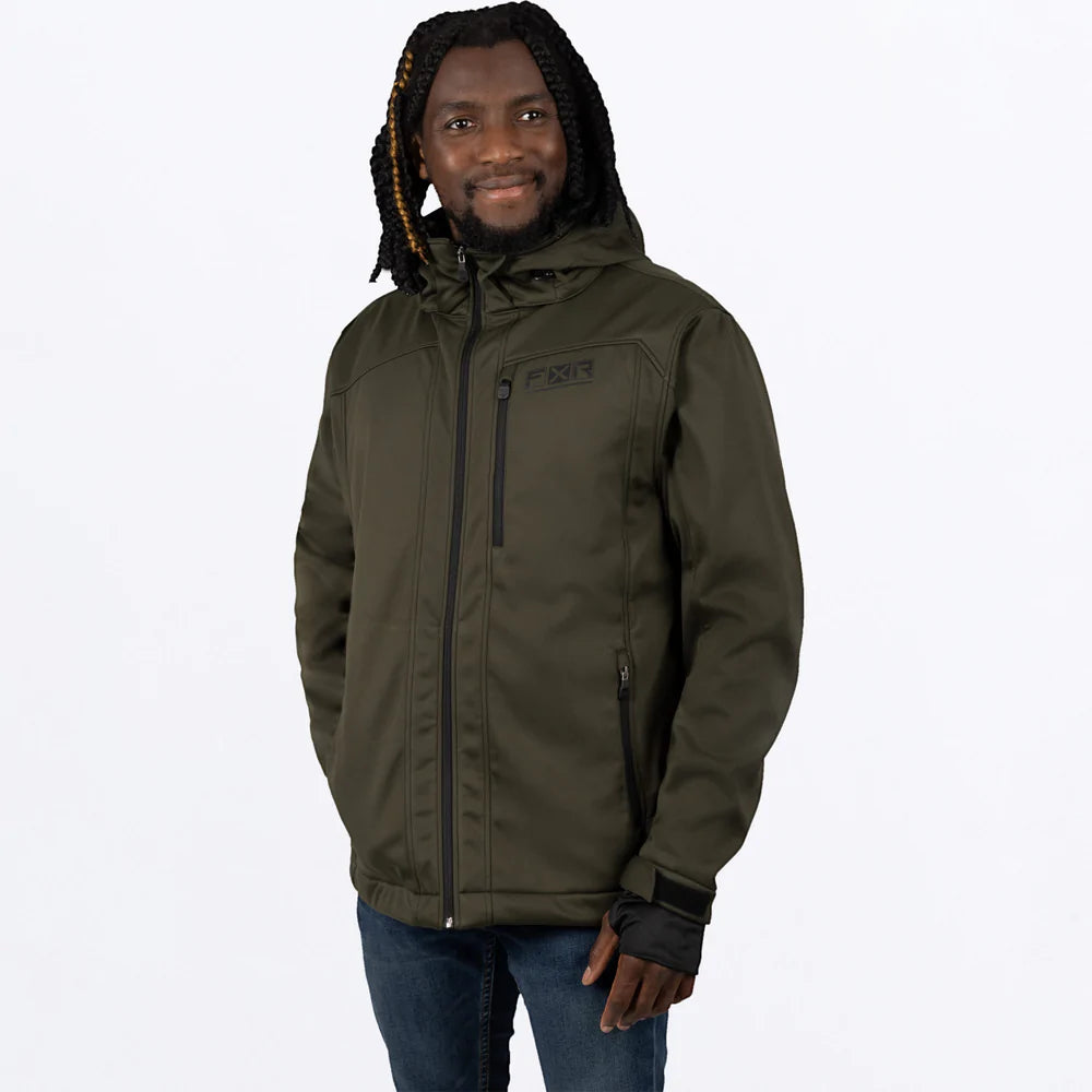 FXR Men Renegade Softshell Jacket-Army/ Black