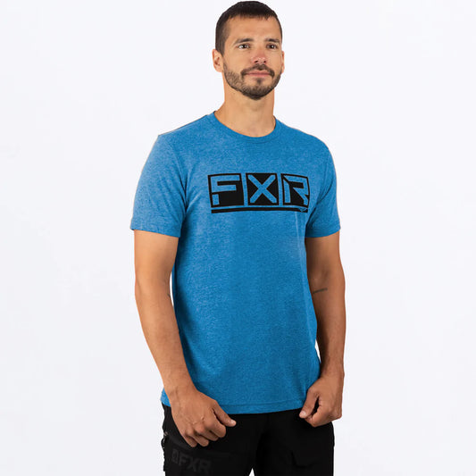 FXR Men Podium T-Shirt - Blue Heather/Black