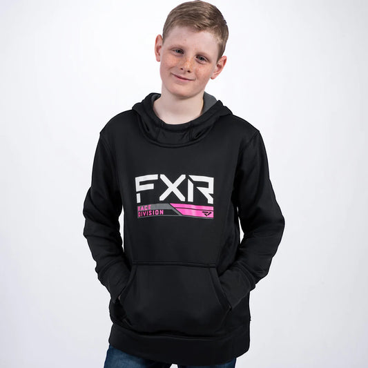 Youth Race Division Tech Hoodie 21S- Black/Elec Pink