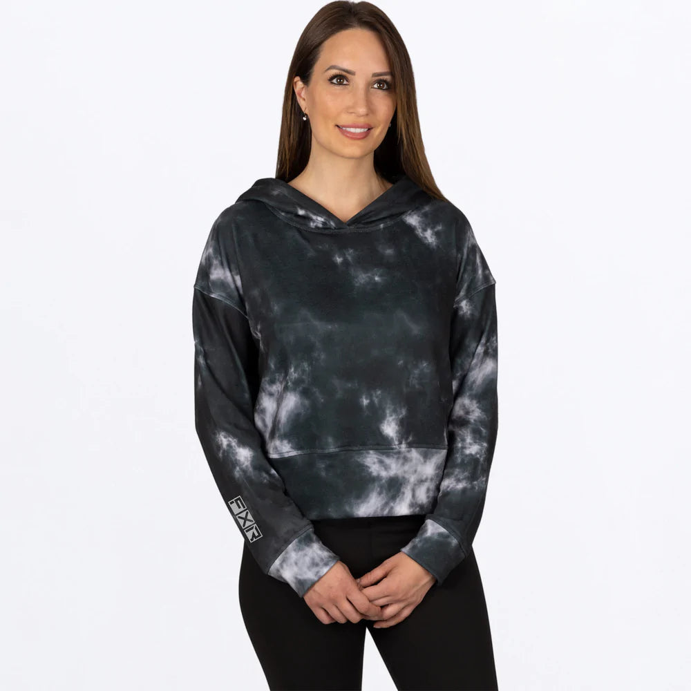 FXR Woman Balance Cropped Hoodie - Smoke Dye