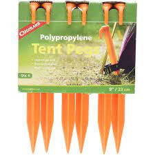 9in Polypropylene Tent Pegs 6pc